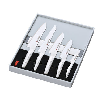 Set 5 coltelli "NI" con barra magnetica GN-5005AR/M30