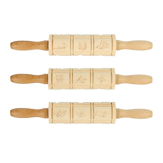 Mattarello decoro con 12 motivi cm Ø5x34