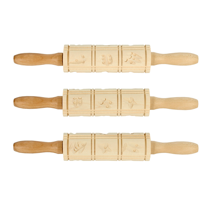 Mattarello decoro con 12 motivi cm Ø5x34