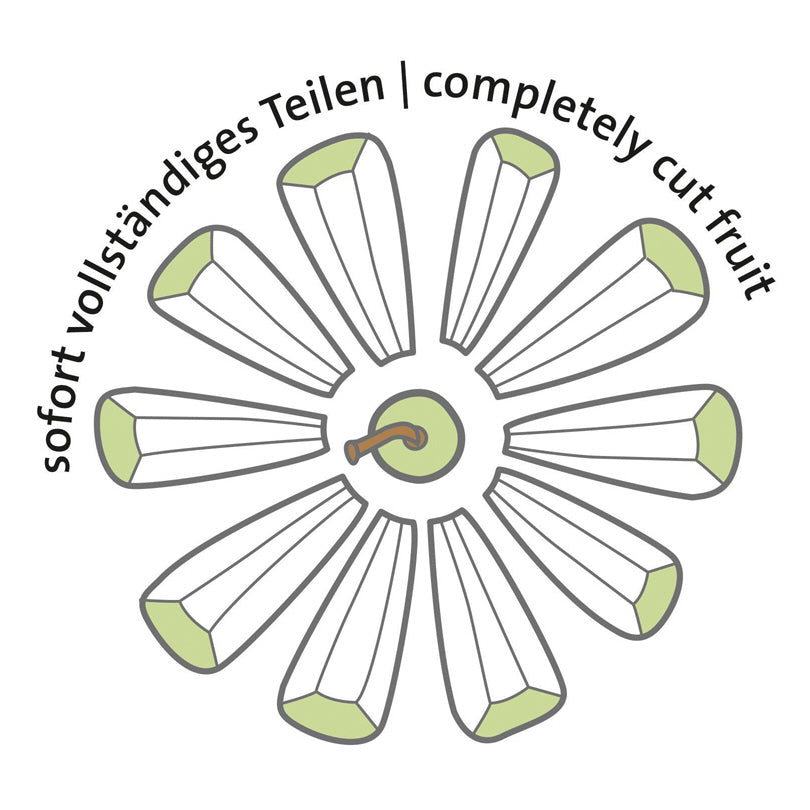 Tagliamele e -pere con base Divisorex Spezial per 10 spicchi cm 17x14x5