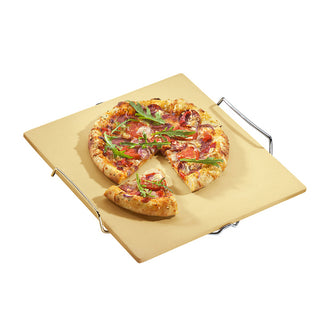 Pietra per pizza rettangolare con supporto cm 38x35,5