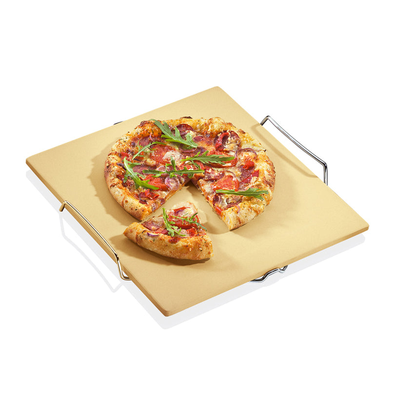 Pietra per pizza rettangolare con supporto cm 38x35,5