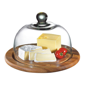 Campana formaggio tonda con tagliere cm Ø25x16,5