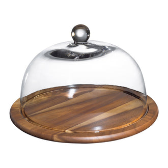 Campana formaggio tonda con tagliere cm Ø30x20