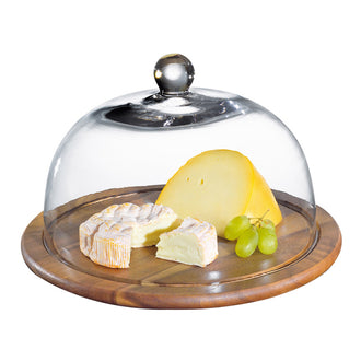 Campana formaggio tonda con tagliere cm Ø30x20