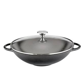 Wok con coperchio in vetro "Provence" cm Ø30x9