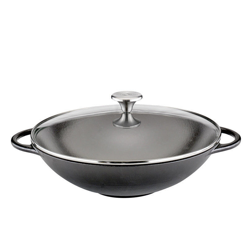 Wok con coperchio in vetro "Provence" cm Ø30x9