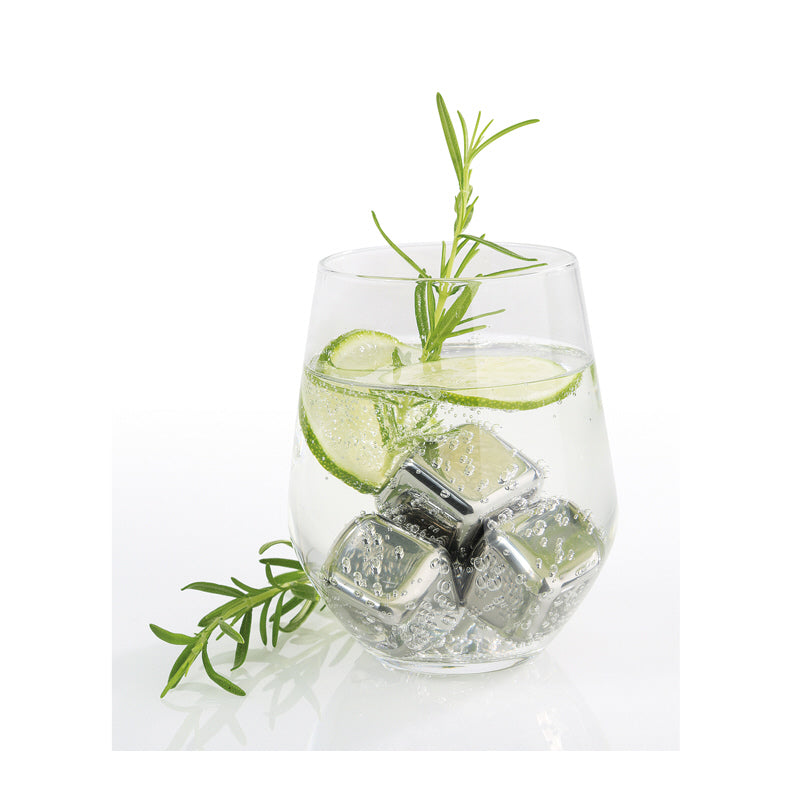 Cubetto refrigerante riutilizzabile "Steel", confezione 4 pezzi cm 2,5x2,5x2,5