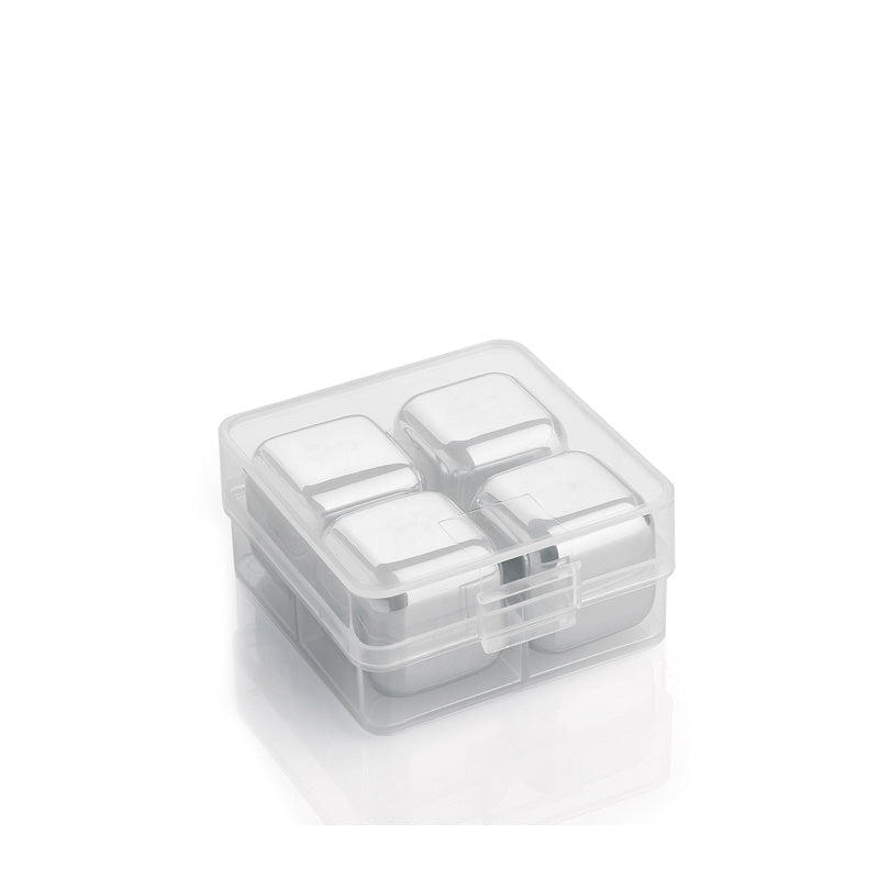 Cubetto refrigerante riutilizzabile "Steel", confezione 4 pezzi cm 2,5x2,5x2,5