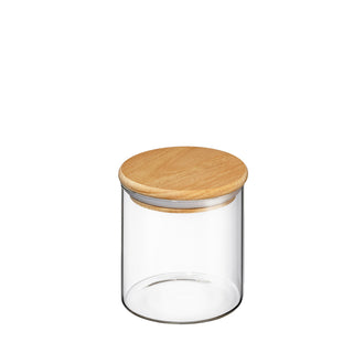 Barattolo con coperchio in faggio ml 600/cmØ10,5x10,5