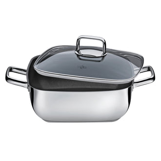 Padella quadrata alta con coperchio in vetro "Pisa" l 6,5/cm 28x28x10