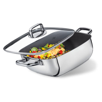 Padella quadrata alta con coperchio in vetro "Pisa" l 6,5/cm 28x28x10