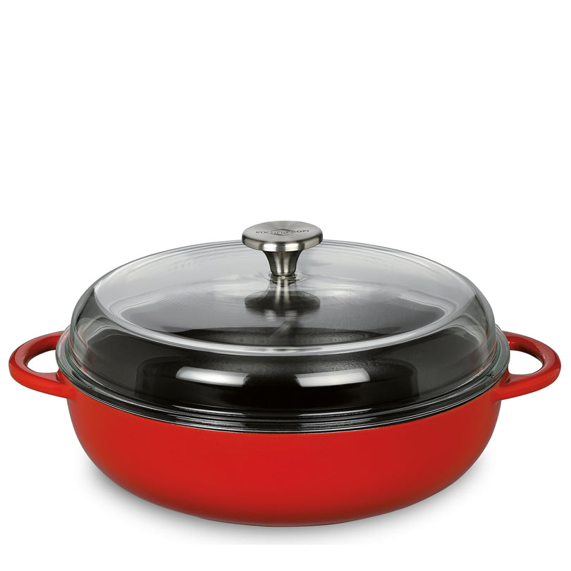 Padella alta con coperchio bombato in vetro "Provence" l 3,9/cm Ø28x7,5