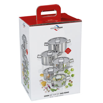 Batteria pentole "San Remo", 10 pezzi cm Ø16-20-24