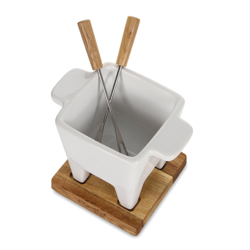 Fonduta al cioccolato/formaggio Tapas, set di 4 pezzi ml 200/cm 14,5x11x12