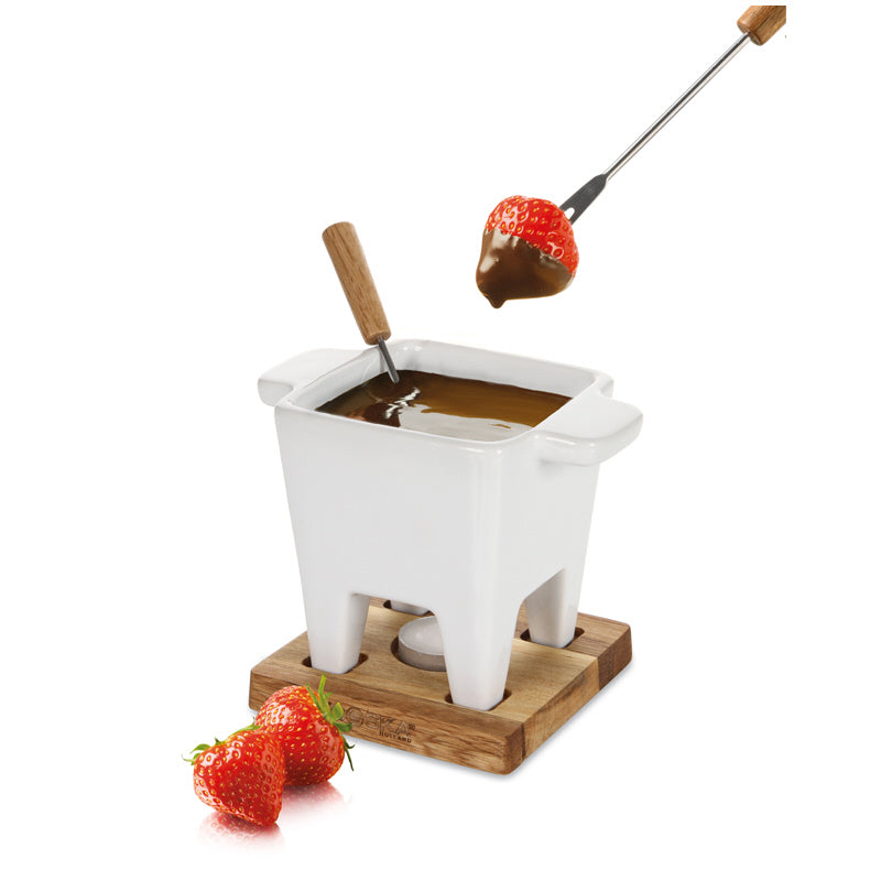 Fonduta al cioccolato/formaggio Tapas, set di 4 pezzi ml 200/cm 14,5x11x12