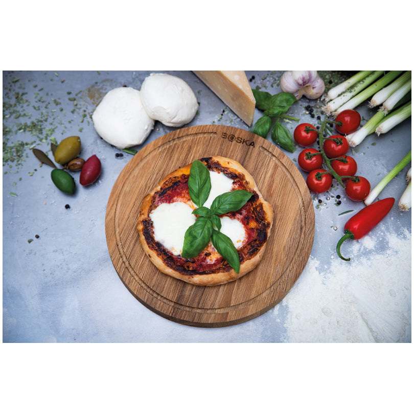 Tagliere per servire pizza tondo M "Friends" cm Ø29x2