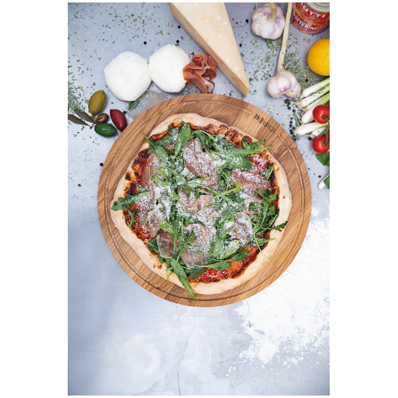 Tagliere per servire pizza tondo L "Friends" cm Ø34x2