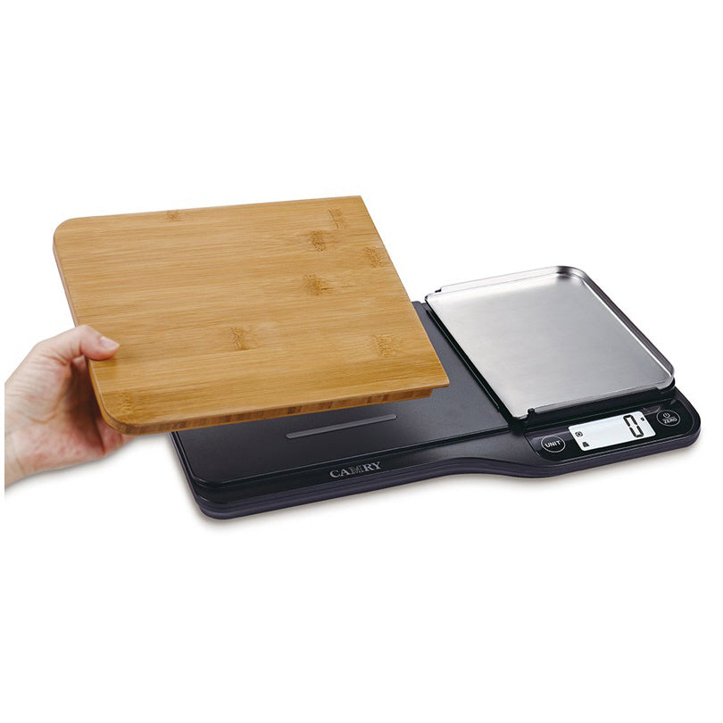 Bilancia cucina digitale con tagliere staccabile 2 in 1 1g/5kg cm 36x23x3,5