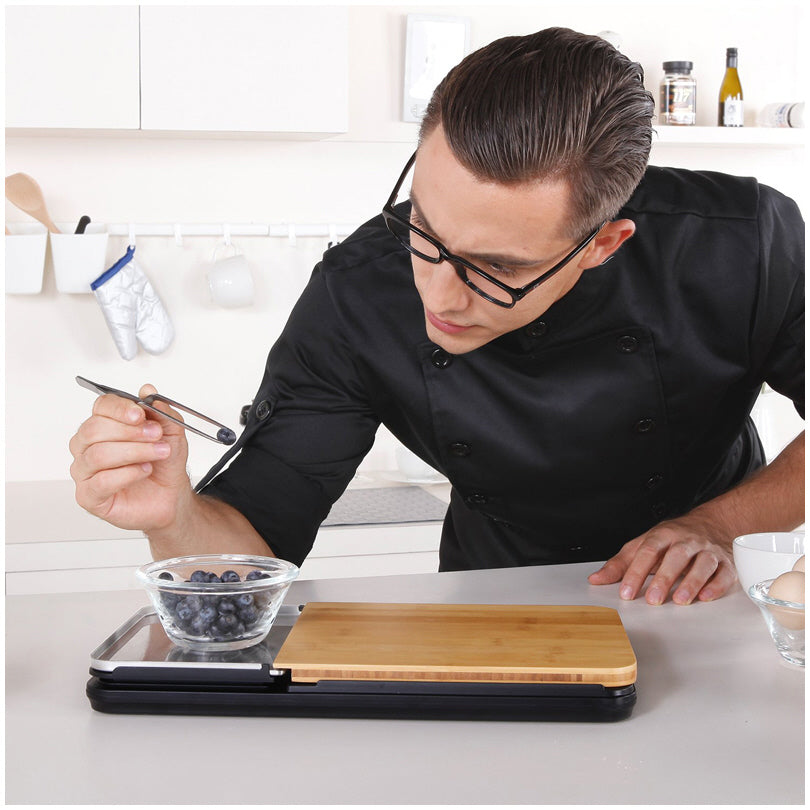 Bilancia cucina digitale con tagliere staccabile 2 in 1 1g/5kg cm 36x23x3,5