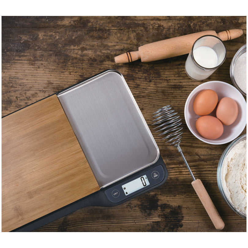 Bilancia cucina digitale con tagliere staccabile 2 in 1 1g/5kg cm 36x23x3,5