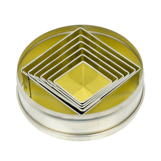 Stampini in scatola 6 pezzi Quadrato liscio CM 4-9