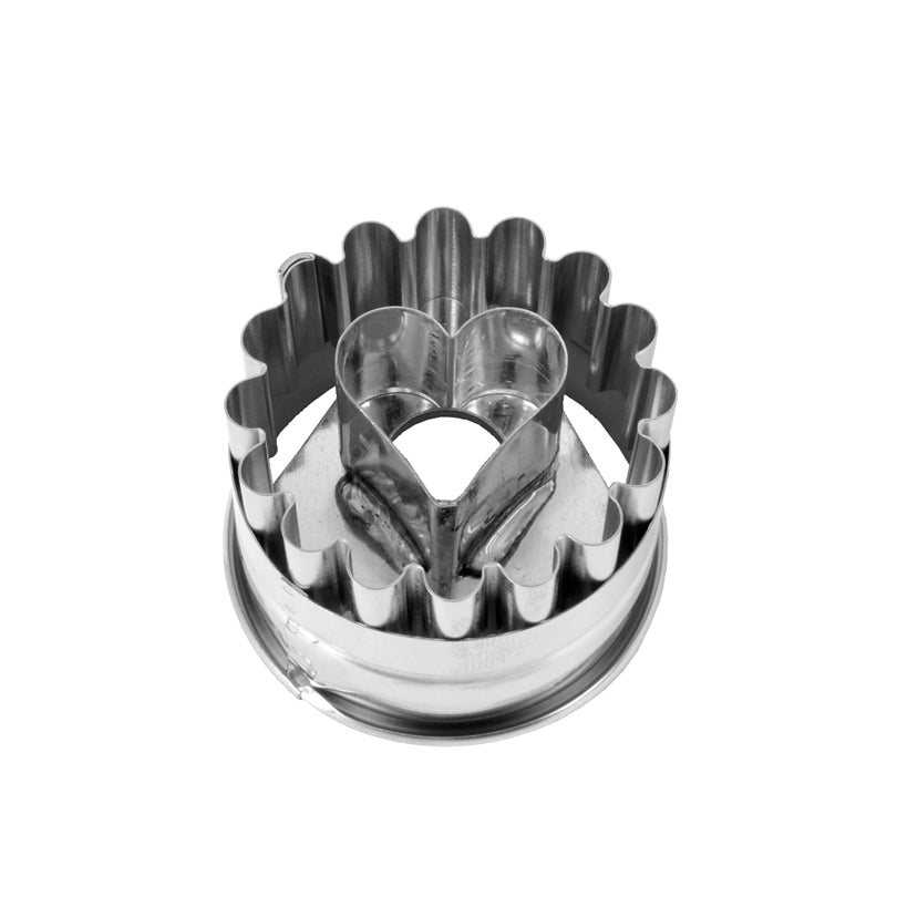 Stampino Linzer, ondulato con cuore cm Ø4,8