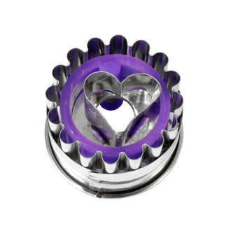 Stampino con espulsore, ondulato con cuore cm Ø4,8