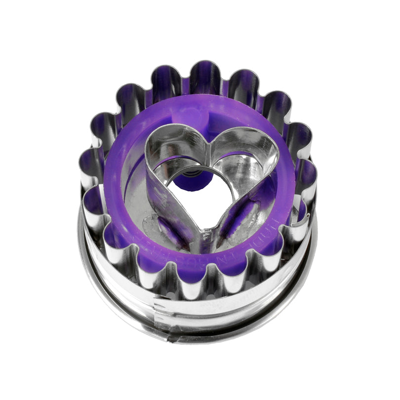 Stampino con espulsore, ondulato con cuore cm Ø4,8