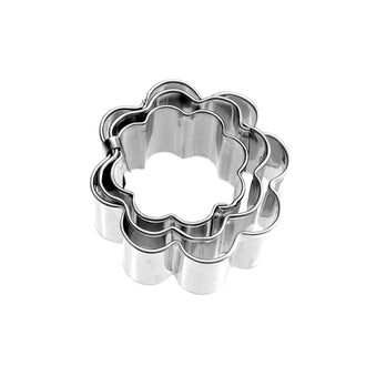 Stampino Fiore a 8 petali, confezione assortita da 3 pezzi cm Ø3,5/4,2/5