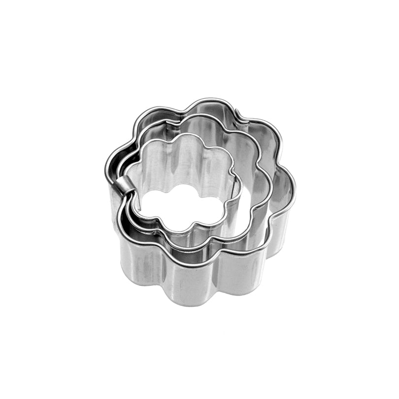 Stampino Fiore a 8 petali mini, confezione assortita da 3 pezzi cm Ø2,5/3,5/4,2
