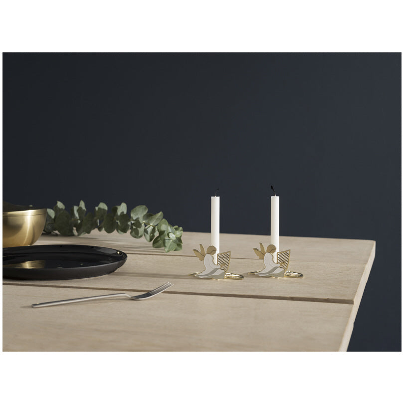 Segnaposto con portacandela "Angelo - While waiting" cm 8x6x4,7/Ø cm 1,1