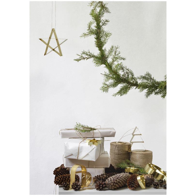 Ornamento stella da appendere piccolo "Figura" cm 6x1,3x6