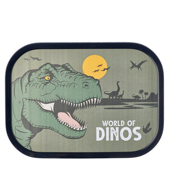 Lunchbox midi "Dino", include un Bento box a due scomparti rimovibile e una forchetta cm 17,8x13,2x6,1