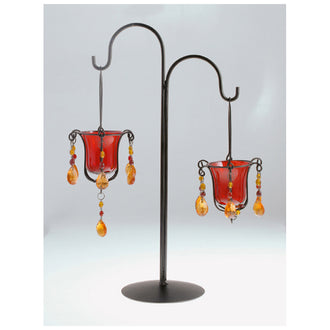 PORTACANDELA X2 ROSSO/AMBRA CM45