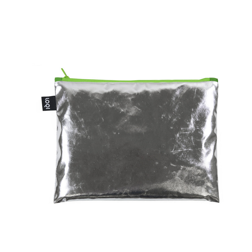 Zip Pocket "Metallic", confezione assortita da 3 pezzi cm 13-25x23-32