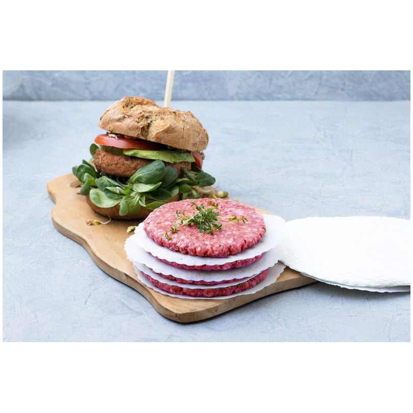 Foglio separa hamburger tondo con bordo ondulato, confezione 60 cm  Ø13