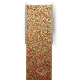 NASTRO BROCADE ROSSO/ORO CM6X900
