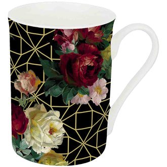 Mug Vintage Rose black gold ml 375/cm Ø8x10,5