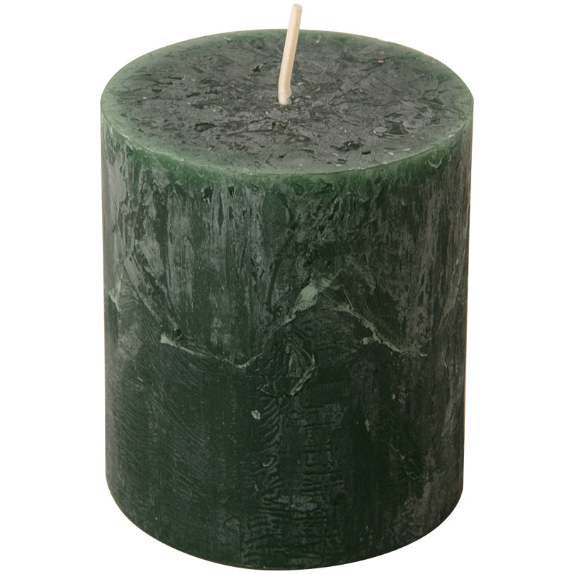 Candela cilindrica dark green cm Ø7x8