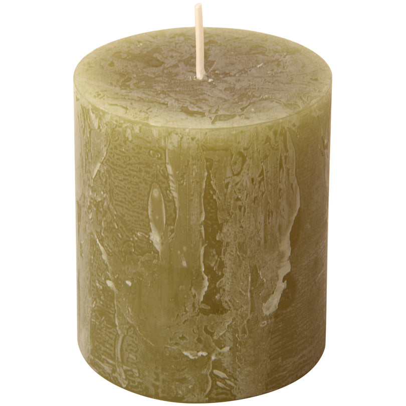 Candela cilindrica olive cm Ø7x8
