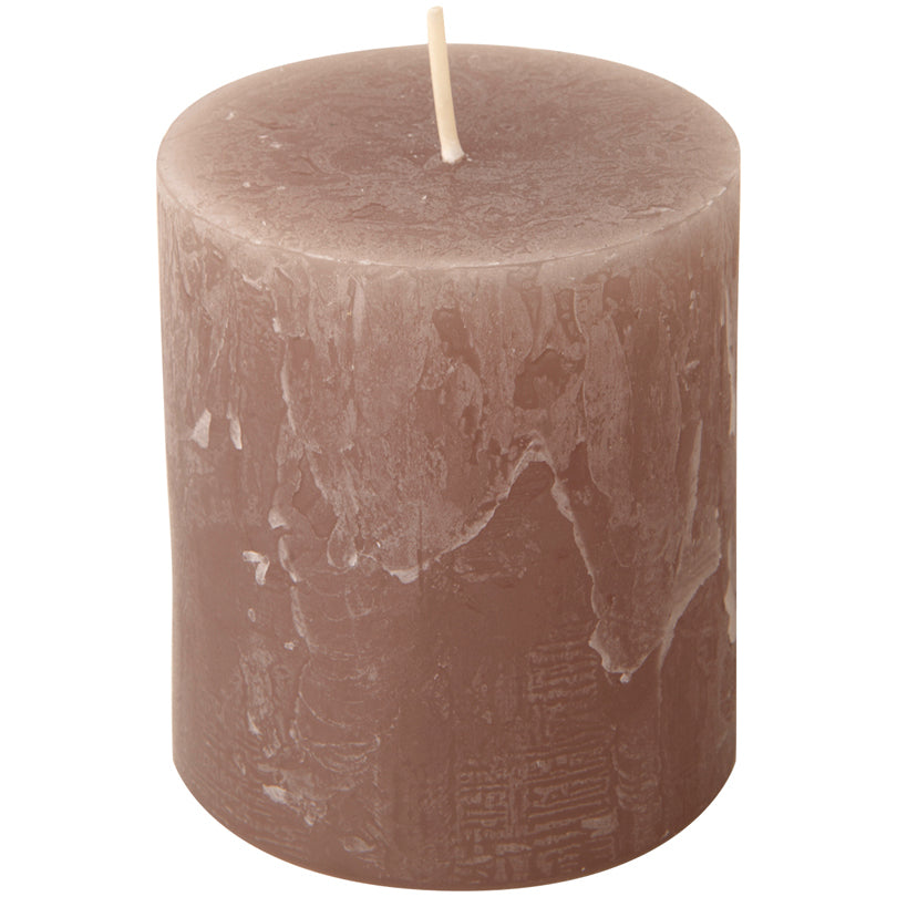 Candela cilindrica taupe cm Ø7x8