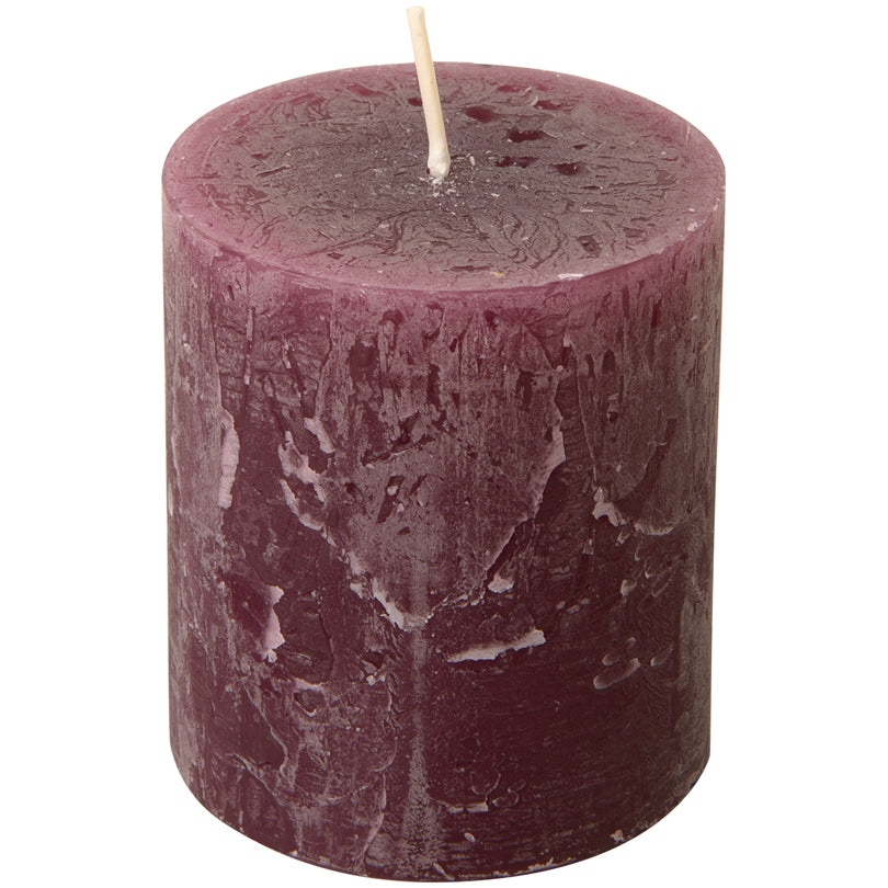 Candela cilindrica aubergine cm Ø7x8