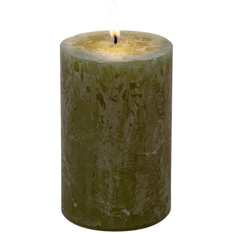 Candela cilindrica olive cm Ø7x11