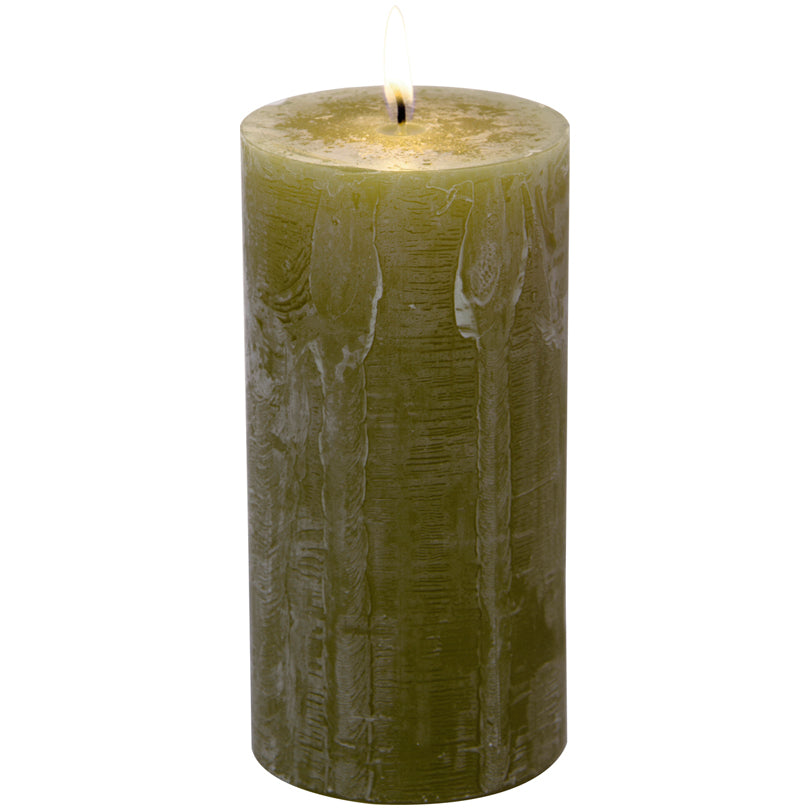 Candela cilindrica olive cm Ø7x14