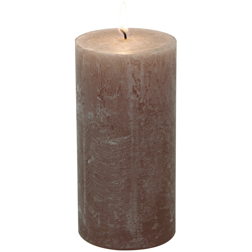 Candela cilindrica taupe cm Ø7x14
