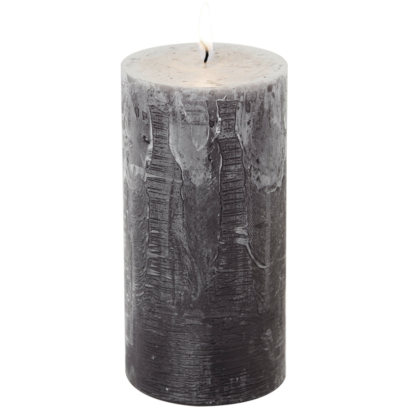 Candela cilindrica grey cm Ø7x14