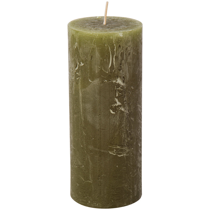 Candela cilindrica olive cm Ø7x17