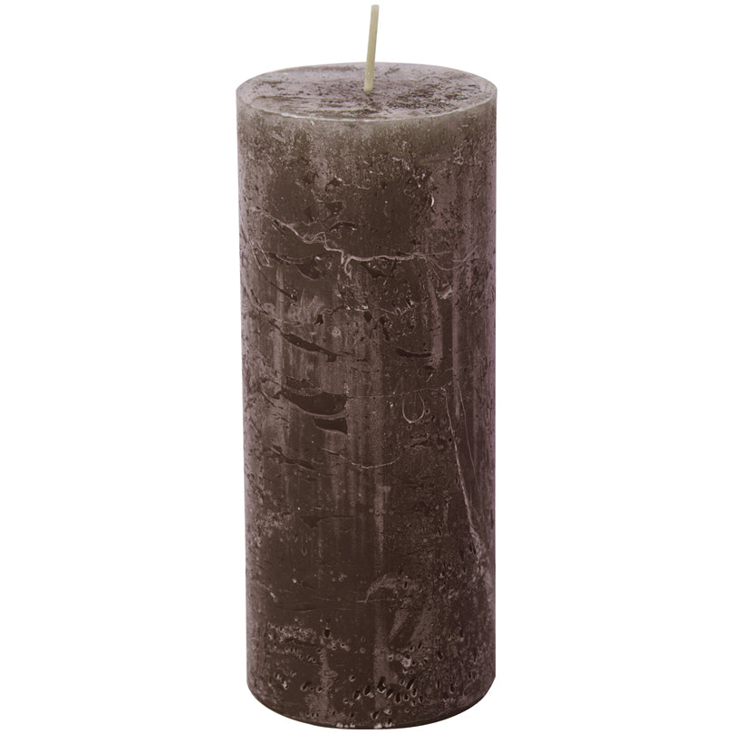 Candela cilindrica taupe cm Ø7x17
